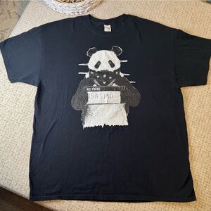 Black Graphic T-Shirt with Skunk Design
